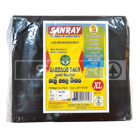 SANRAY Garbage Bags, Extra Large, 10's - SPAR Sri Lanka