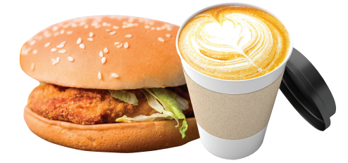 Chikka Chicken Burger with Frothy Cappuccino
