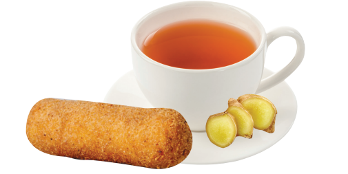 Ginger Plain Tea with Chicken Chinese Roll