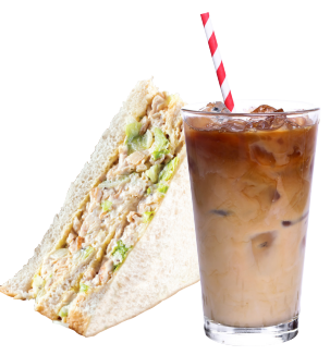 Chicken Mayo Sandwich with Iced Milo