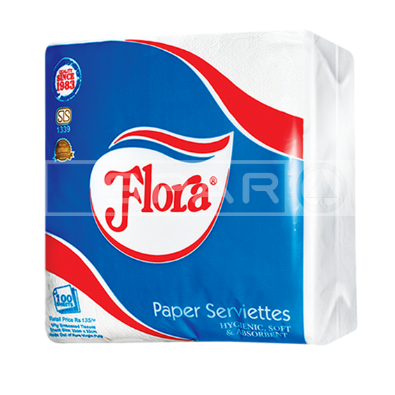FLORA Paper Serviettes 1ply, 100s - SPAR Sri Lanka