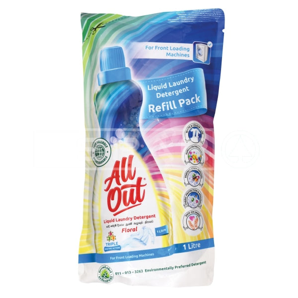 All Out Liquid Laundry Detergent Refill Pack F/Load 1L Household Items