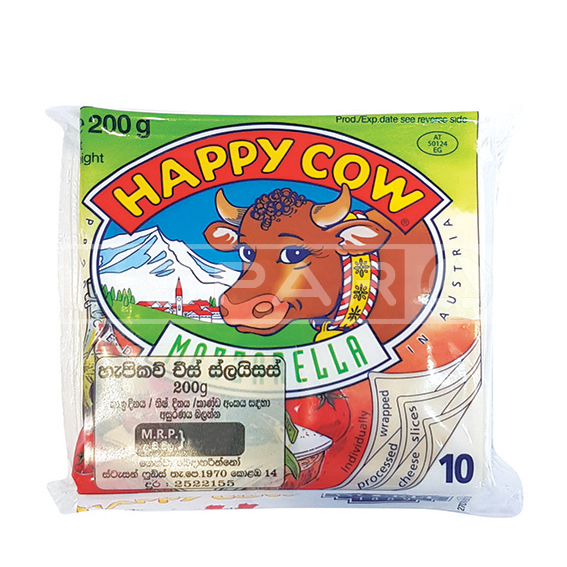 HAPPY COW Mozzarella Cheese Slices 10s, 200g - SPAR Sri Lanka