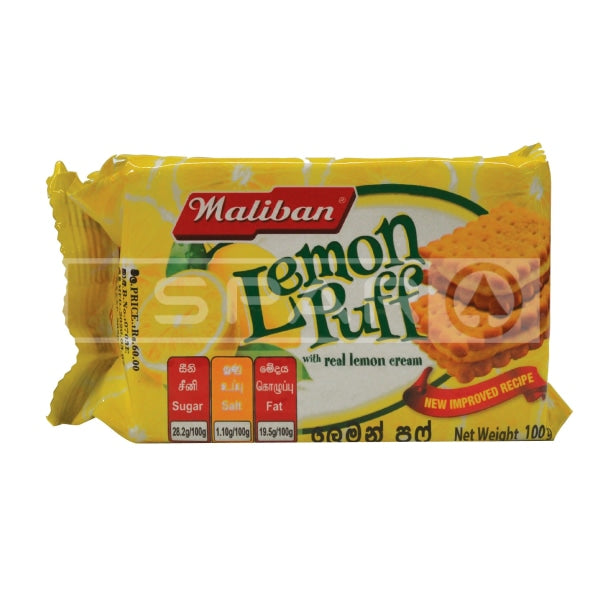 Maliban Biscuit Lemon Puff 100G Groceries