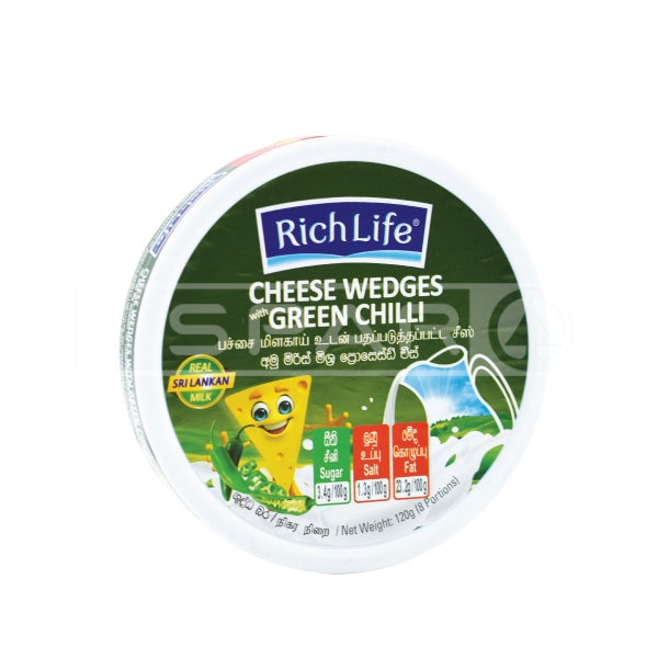 Richlife Cheese Wedges Green Chilli 120G Chilled